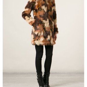 Michael Kors Womens Faux Fur Coat